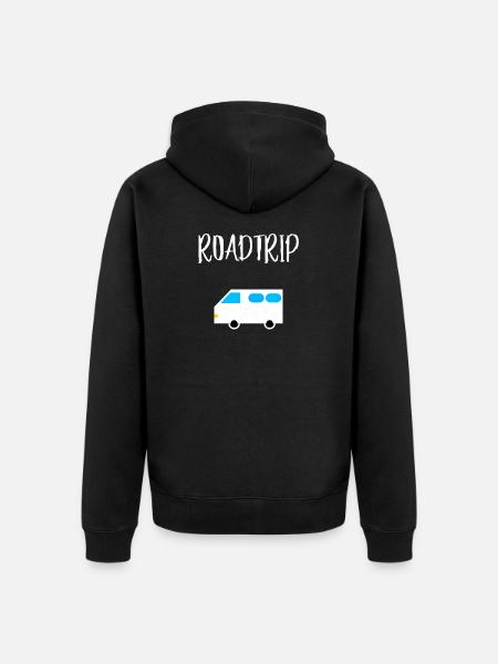 ROAD TRIP - Unisex Premium Organic Zip Hoodie - black