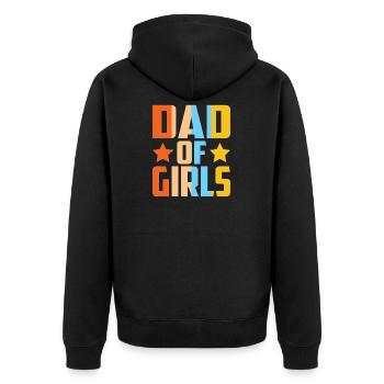 Papa de filles cadeau Papa de filles chemise - Veste à capuche bio Premium Unisexe - noir - Dos - Nico (187cm)