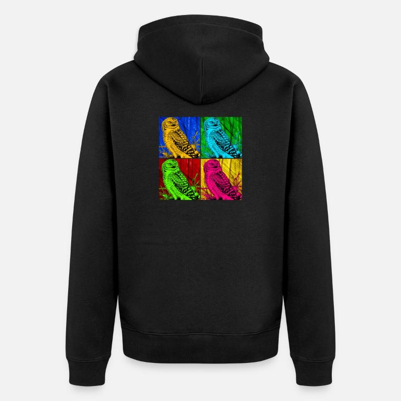 hibou - Veste à capuche bio Premium Unisexe - noir