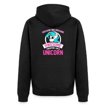 Les licornes sont géniales Je suis génial Je suis licorne - Veste à capuche bio Premium Unisexe - noir - Dos - Nico (187cm)