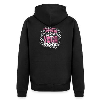 Yoga sans souci - Veste à capuche bio Premium Unisexe - noir - Dos - Nico (187cm)