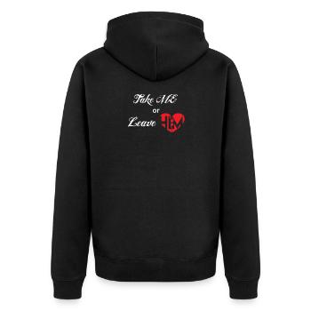 Love saying - separation saying - couple - love - Unisex Premium Organic Zip Hoodie - black - Back - Nico (187cm)