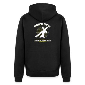 Cadeau de remise en forme chrétienne de Dieu - Veste à capuche bio Premium Unisexe - noir - Dos - Nico (187cm)