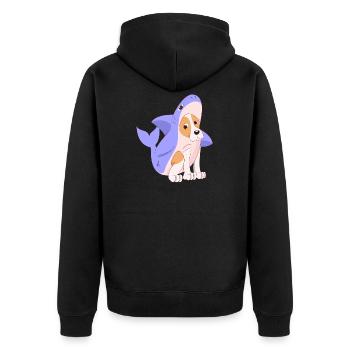Dog in shark costume shirt gift Cute dogs - Unisex Premium Organic Zip Hoodie - black - Back - Nico (187cm)