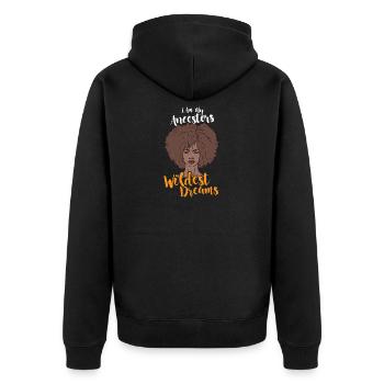 I Am My Ancestors Wildest Dreams - Unisex Premium Bio Zip Hoodie - Schwarz - Hinten - Nico (187cm)