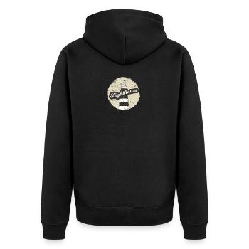 Phare - Light house - Veste à capuche bio Premium Unisexe - noir - Dos - Nico (187cm)