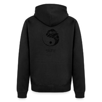 Yin Yang Bonsai Balance Tree Japan Buddha Gift - Unisex Premium Organic Zip Hoodie - black - Back - Nico (187cm)