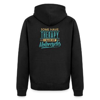Motorcycle saying Cross Cruiser Racer - Unisex Premium Organic Zip Hoodie - black - Back - Nico (187cm)
