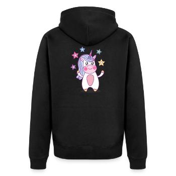 Petite Licorne - Bébé Licorne - Veste à capuche bio Premium Unisexe - noir - Dos - Nico (187cm)