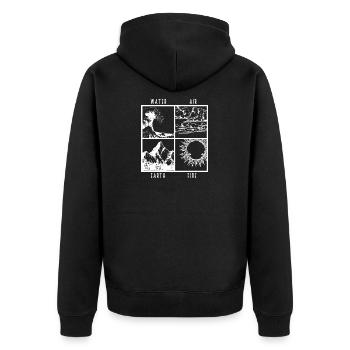 Eau Air Earth feu 4 éléments cadeau de chemise - Veste à capuche bio Premium Unisexe - noir - Dos - Nico (187cm)