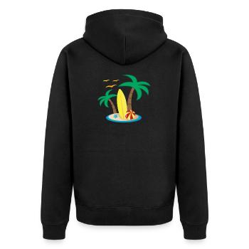 Holiday Island Design - Veste à capuche bio Premium Unisexe - noir - Dos - Nico (187cm)