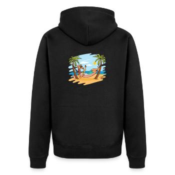 Drôle de girafe sur le cadeau de vacances d'été de plage - Veste à capuche bio Premium Unisexe - noir - Dos - Nico (187cm)