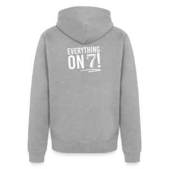 Le bonheur de la chance Avoir le nombre préféré cadeau - Veste à capuche bio Premium Unisexe - gris chiné - Dos - Nico (187cm)