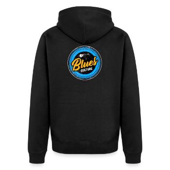 Blues guitare guitariste instrument de musique - Veste à capuche bio Premium Unisexe - noir - Dos - Nico (187cm)