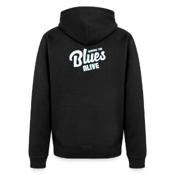 Blues musique chemise vintage - Veste à capuche bio Premium Unisexe - noir - Dos - Nico (187cm)