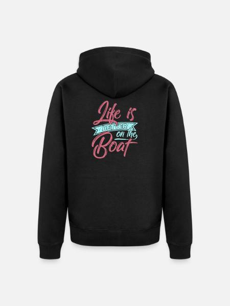 Boat sailing ocean cruise sailboat - Unisex Premium Organic Zip Hoodie - black