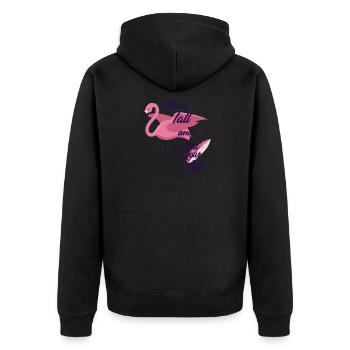 Flamant debout grand et Strut votre substance T-shirt - Veste à capuche bio Premium Unisexe - noir - Dos - Nico (187cm)