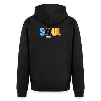 Soul Music Music Funk Soul Music Vinyl 70s Retro - Unisex Premium Organic Zip Hoodie - black - Back - Nico (187cm)