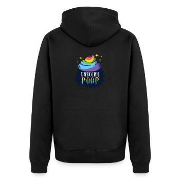 Unicorn Heap - Unicorn Poop - Unisex Premium Organic Zip Hoodie - black - Back - Nico (187cm)
