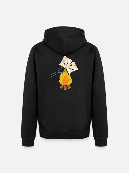 Marshmallows over the campfire/scouts - Unisex Premium Organic Zip Hoodie - black