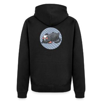 Sleeping cat - Unisex Premium Organic Zip Hoodie - black - Back - Nico (187cm)