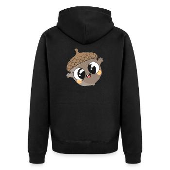 Nut - Unisex Premium Bio Zip Hoodie - Schwarz - Hinten - Nico (187cm)