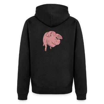 porc - Veste à capuche bio Premium Unisexe - noir - Dos - Nico (187cm)