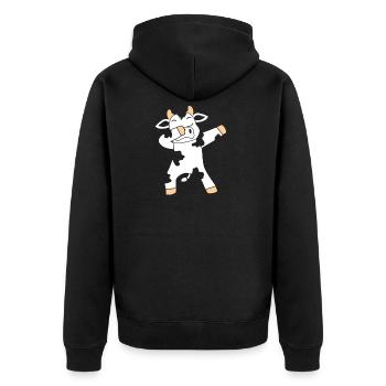 Dabbing Cow Cow Cows Gift Muh Cute Dairy Cow - Unisex Premium Organic Zip Hoodie - black - Back - Nico (187cm)