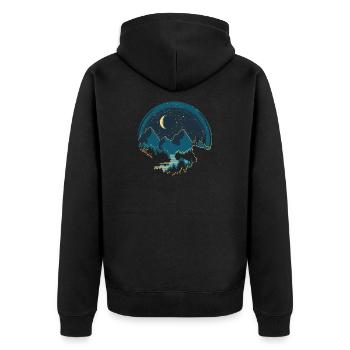 promenade nocturne - Veste à capuche bio Premium Unisexe - noir - Dos - Nico (187cm)