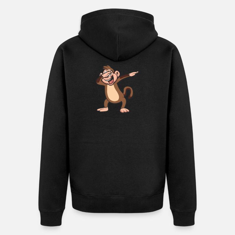 Dabbing Monkey - Unisex Premium Bio Zip Hoodie - Schwarz