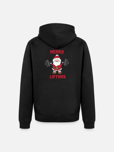 Christmas bodybuilder christmas X-Mas - Unisex Premium Organic Zip Hoodie - black