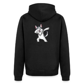 Husky tamponnant - Veste à capuche bio Premium Unisexe - noir - Dos - Nico (187cm)