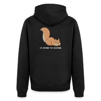 Eichhörnchen - Eichhörnchenfan - Schlafen - Unisex Premium Bio Zip Hoodie - Schwarz - Hinten - Nico (187cm)