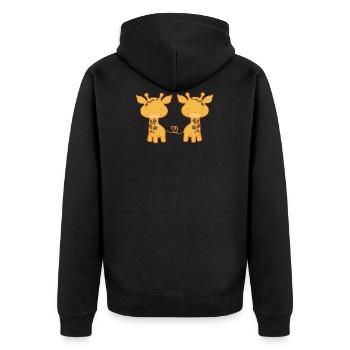 Girafe - Girafes - Girafe fan - Amour girafe - Veste à capuche bio Premium Unisexe - noir - Dos - Nico (187cm)