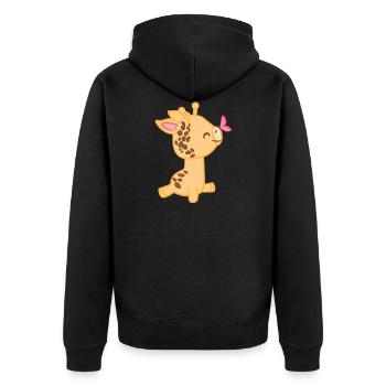 Girafe - Girafes - Girafe fan - Papillon - Veste à capuche bio Premium Unisexe - noir - Dos - Nico (187cm)