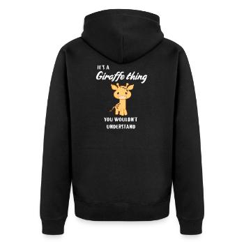 Girafe - Girafe - Girafe fan - Cadeau - Veste à capuche bio Premium Unisexe - noir - Dos - Nico (187cm)