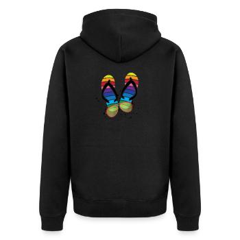 Summer Vibes Flip Flops Glasses - Unisex Premium Organic Zip Hoodie - black - Back - Nico (187cm)