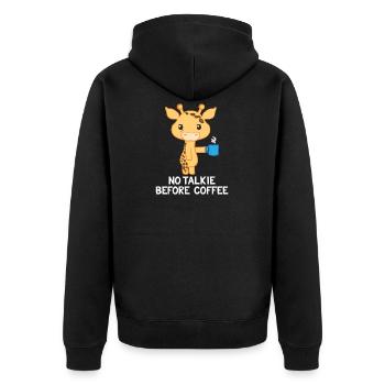 Girafe - Girafe - Girafe fan - Pas de café - Veste à capuche bio Premium Unisexe - noir - Dos - Nico (187cm)