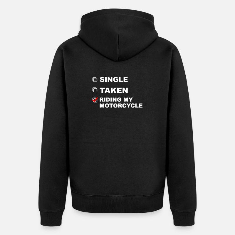 Célibataire, pardon, moto! - Cadeau - Veste à capuche bio Premium Unisexe - noir