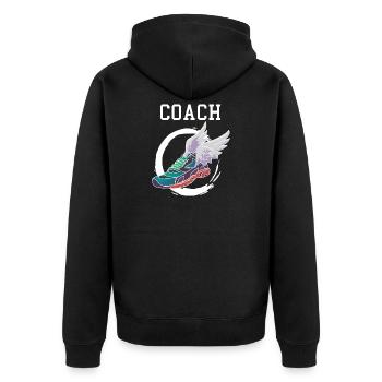 Track and Field Athletics Coach Gift - Unisex Premium Organic Zip Hoodie - black - Back - Nico (187cm)