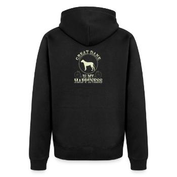 Great Dane est mon bonheur - Veste à capuche bio Premium Unisexe - noir - Dos - Nico (187cm)