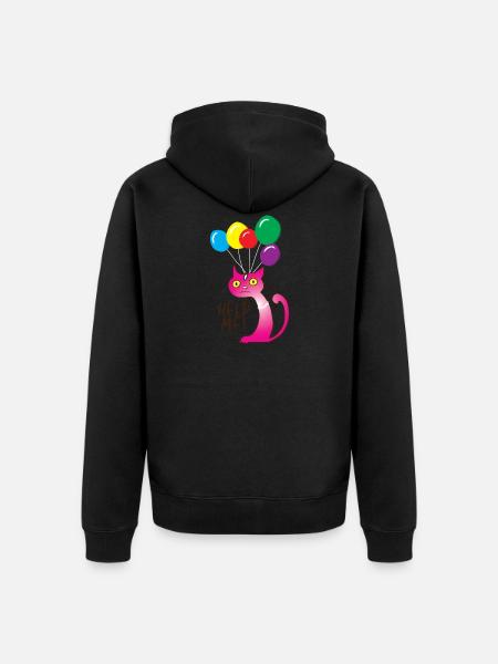 Cat Help me, Help me - Unisex Premium Organic Zip Hoodie - black