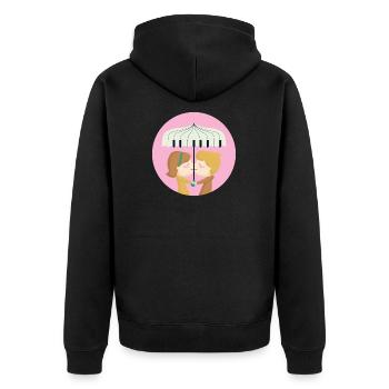 Piano / Umbrella / Piano / Loving couple - Unisex Premium Organic Zip Hoodie - black - Back - Nico (187cm)
