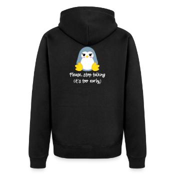 Pingouin - pingouins - motif pingouin - moufle du matin - Veste à capuche bio Premium Unisexe - noir - Dos - Nico (187cm)