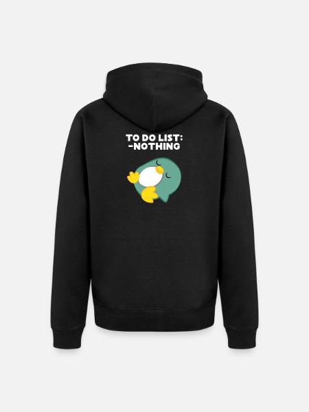 Penguin - penguins - penguin motif - lazybones - Unisex Premium Organic Zip Hoodie - black