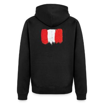 Drapeau du Pérou cadeau Patriot Brushstroke Painter - Veste à capuche bio Premium Unisexe - noir - Dos - Nico (187cm)