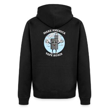 Mach Amerika wieder zum Vape - Unisex Premium Bio Zip Hoodie - Schwarz - Hinten - Nico (187cm)