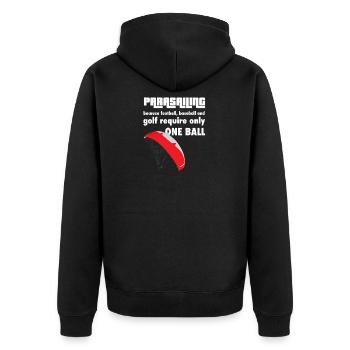 Paraglider Parasailing Hobby Gift Paraglider - Unisex Premium Organic Zip Hoodie - black - Back - Nico (187cm)