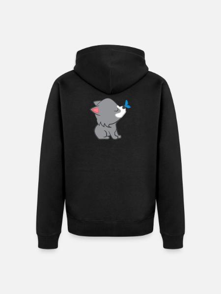 Wolf - Wolves - Wolffan - Wolf motive - Unisex Premium Organic Zip Hoodie - black