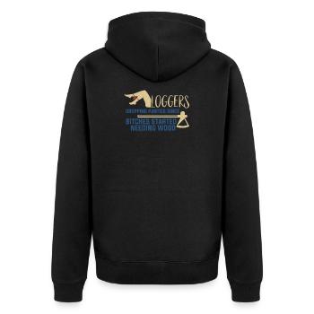 Logging ayant besoin de Wood Funny Logger - Veste à capuche bio Premium Unisexe - noir - Dos - Nico (187cm)